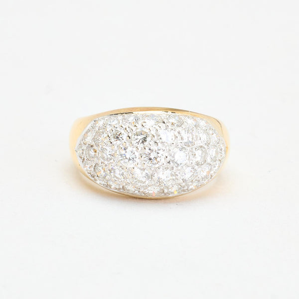 Pavé gypsyring i 18K guld med diamanter (1,43 ct), str 54