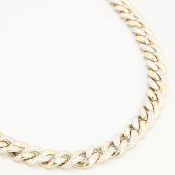 Panserhalskæde i 18K hvidguld med diamanter (5.61 ct), 65 cm, kasselås