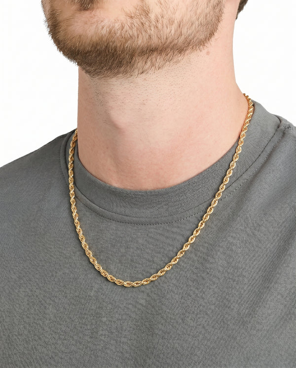 Reb Halskæde i 14K guld, 50.5 cm, 8.2 g