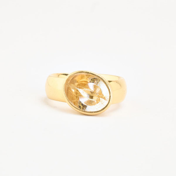Georg Jensen Nordic Summer ring i 18K guld med rutil kvarts Str. 58