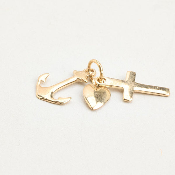 Tro, Håb & Kærlighed vedhæng i 8K guld, 1.1 cm, 0.7 g
