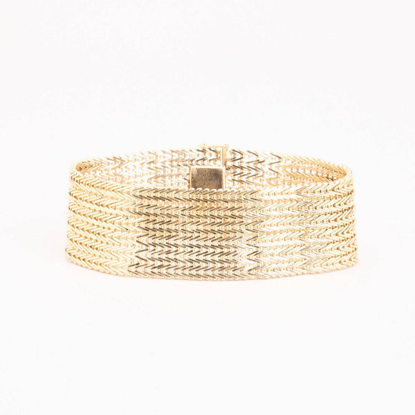Bredt Geneve Armbånd i 14K guld, 18 cm, 40.2 g
