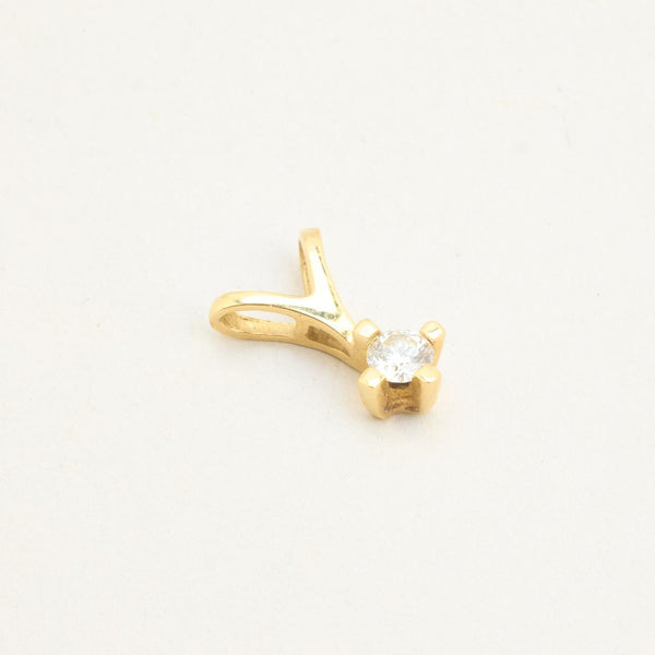 Klassisk solitaire vedhæng i 14K guld med en diamant (0,27 ct), 1,4 cm