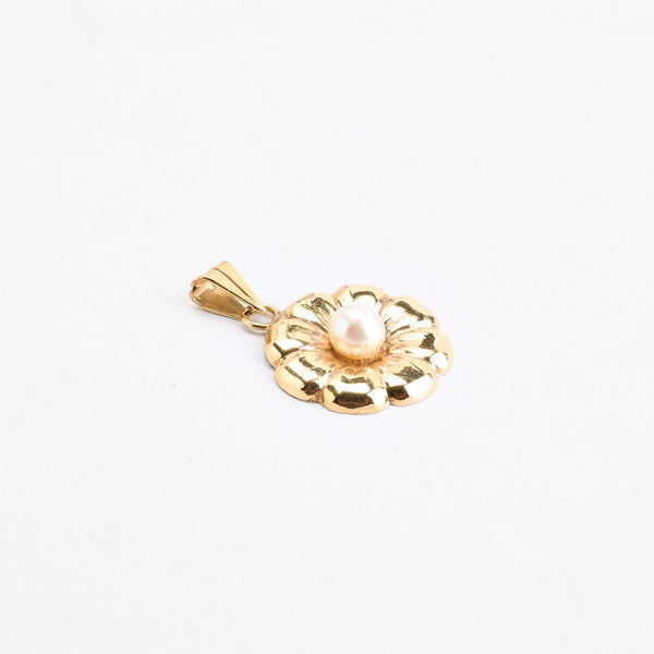 Blomster Perle vedhæng i 14K, 2,2 cm