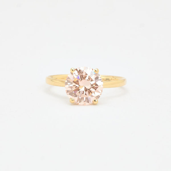 Klassisk solitairering i 14K guld med en labgrown diamant (2,27 ct), str, 53