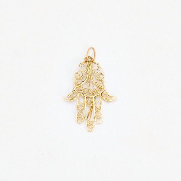 Fatimas hånd vedhæng i 18K guld, 3,2 cm