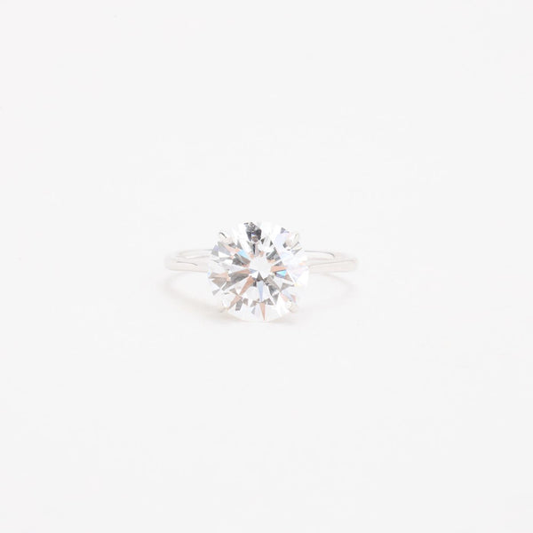 Solitairering i 18K hvidguld med en labgrown diamant (3.3 ct), Str. 54