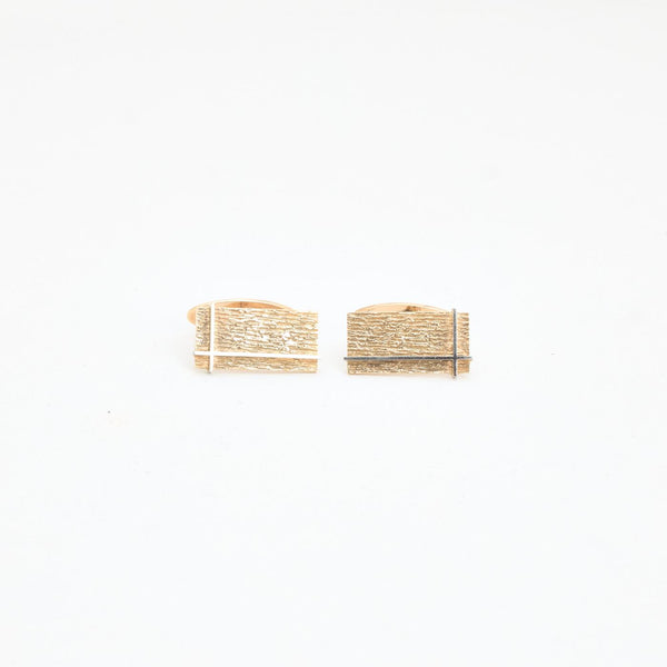 Organisk Mursten Manchetknapper i 14K guld, 2.2 cm, 11.95 g