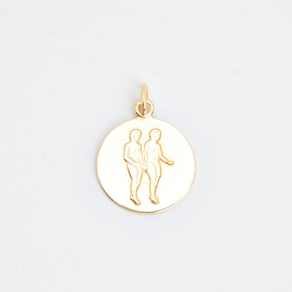 Tvilling Plade vedhæng i 14K guld, 2.5 cm, 2.5 g