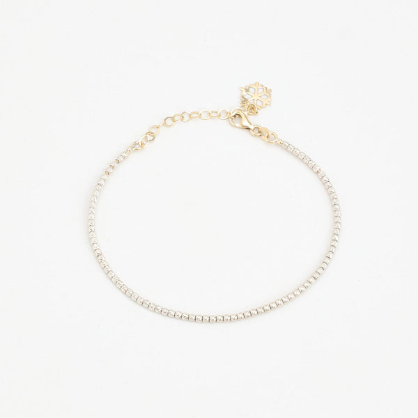 Kugle Armring i 14K hvidguld, 6.5 cm, 4 g