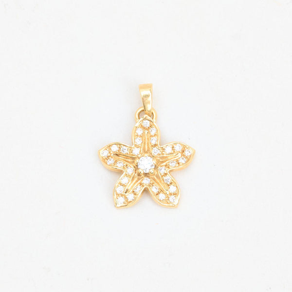 Blomster vedhæng i 18K guld med 31 diamanter (0,29 ct), 2 cm, 3,62 g