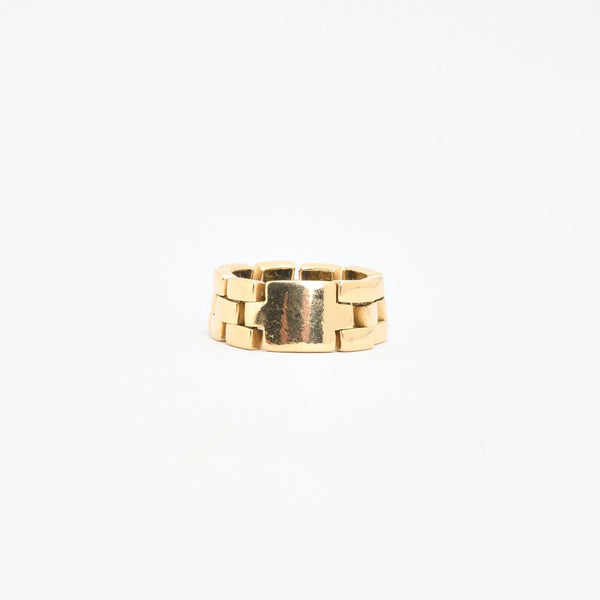 Kædering i 14K guld og hvidguld med diamanter (0,08 ct), str 52