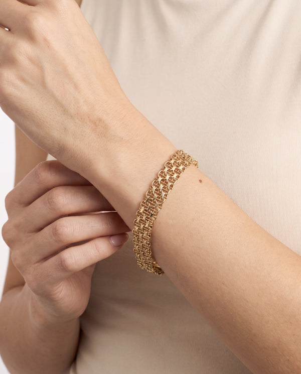 X-link Armbånd i 14K guld, 19.5 cm, 13 g