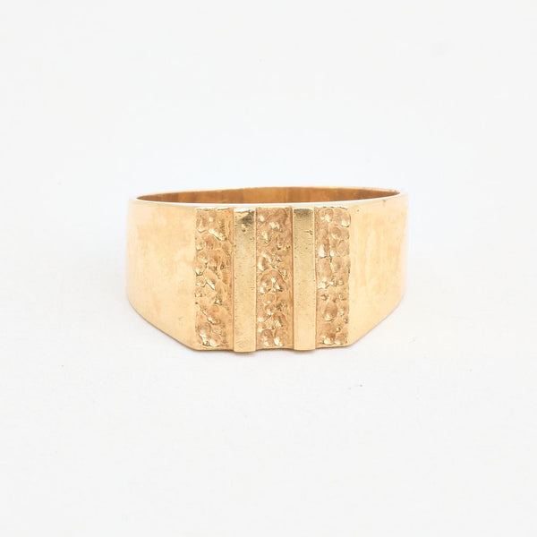 Organisk Signetring i 14K guld, str. 62