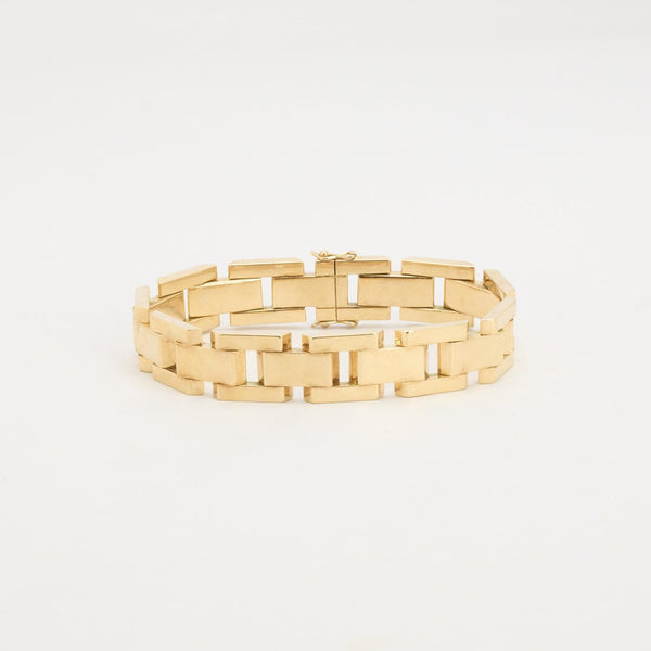 Blok Armbånd i 14K guld, 19.5 cm, 26.12 g
