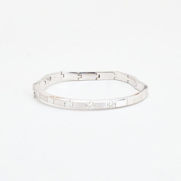 Moderne tennis armring med lås i 14K hvidguld med diamanter (0,65 ct), 6 cm