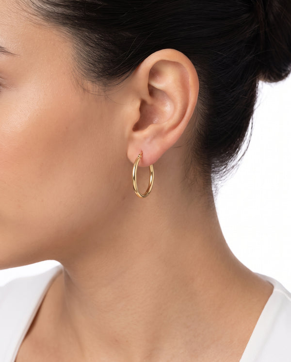 Klassisk Creoler i 14K guld, 2.5 cm,