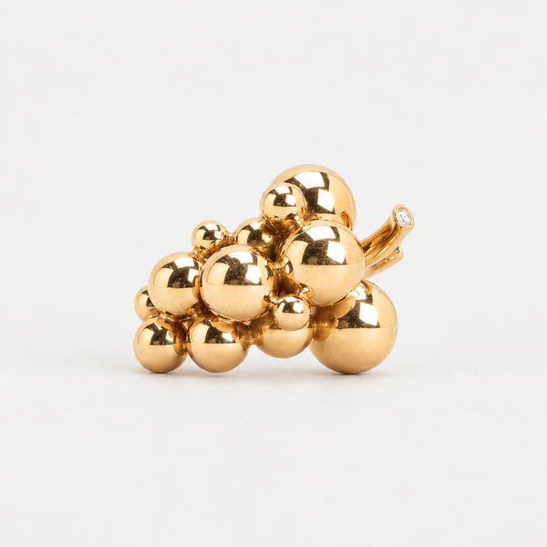 Georg Jensen Moonlight Grapes ring i 18K guld med en diamant (0,02 ct), str 55