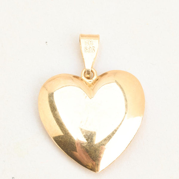Klassisk Hjerte vedhæng i 14K guld, 3 cm, 2.1 g