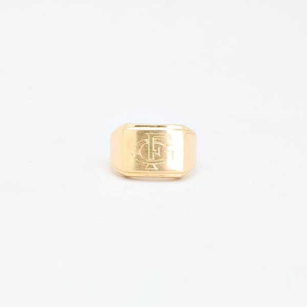 Monogram Signetring i 14K guld, str. 55
