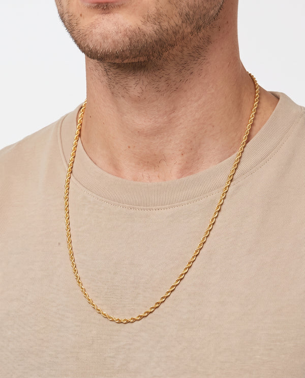 Reb Halskæde i 21K guld, 66 cm, 6 g