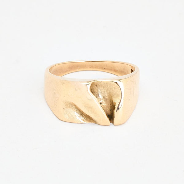 Organisk Signetring i 14K guld, str. 66