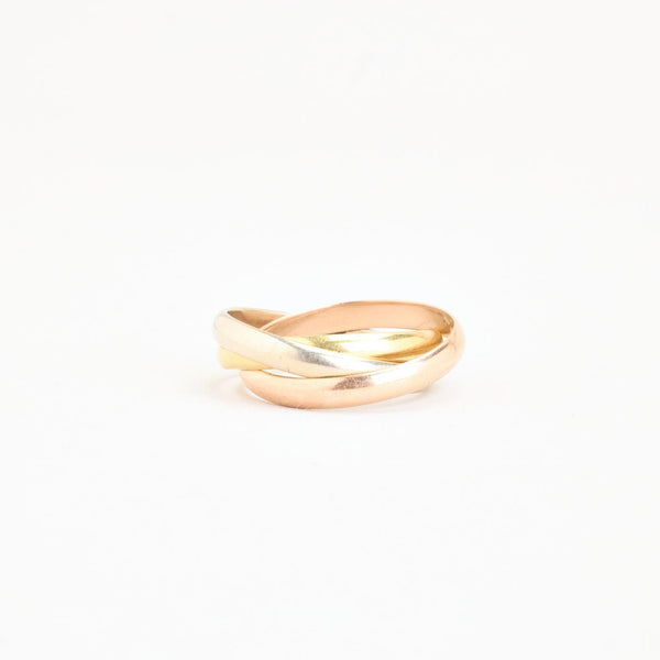 Tre i en ring i 14K guld, str. 52