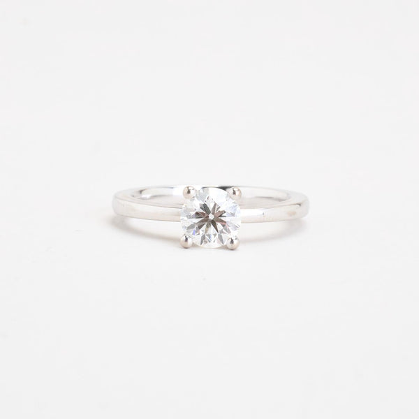 Vanbruun Klassisk solitairering i 14K hvidguld med en labgrown diamant (1,14 ct), str 57