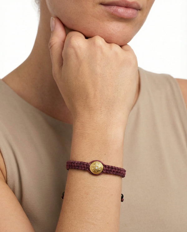 Shamballa armbånd i 14K guld med en diamant (0.01 ct), 17 cm - 20 cm, 2.5 g