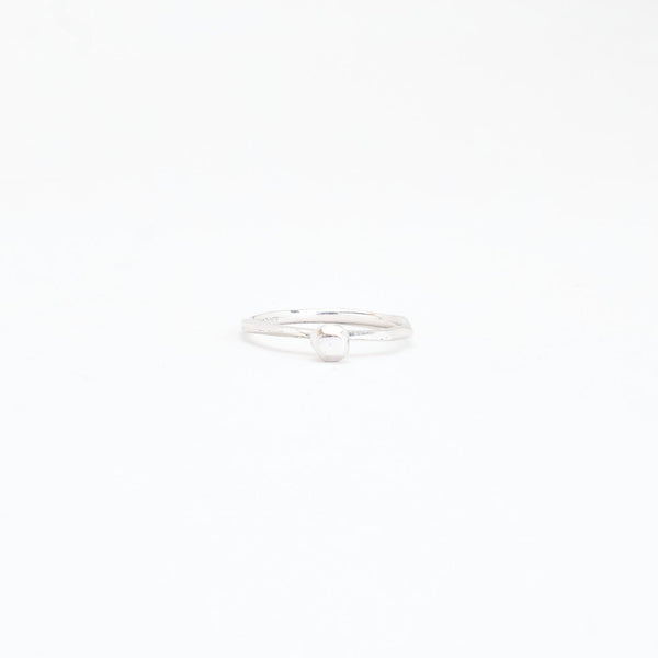 Organisk Kugle Statement ring i 18K hvidguld, str. 54