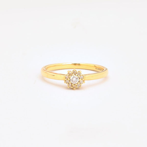 Illusionring i 18K guld med diamanter (0,14 ct), Str. 63