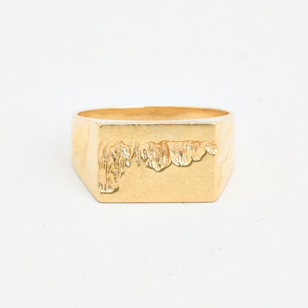 Organisk Signetring i 14K guld, str. 62