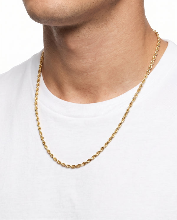 Reb Halskæde i 14K guld, 50 cm, 4 g