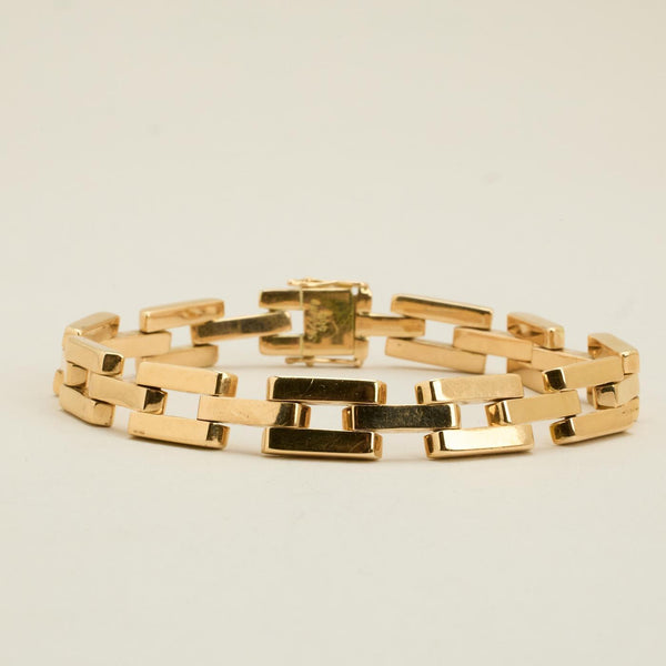 Blok Armbånd i 14K guld, 19.5 cm, 20 g