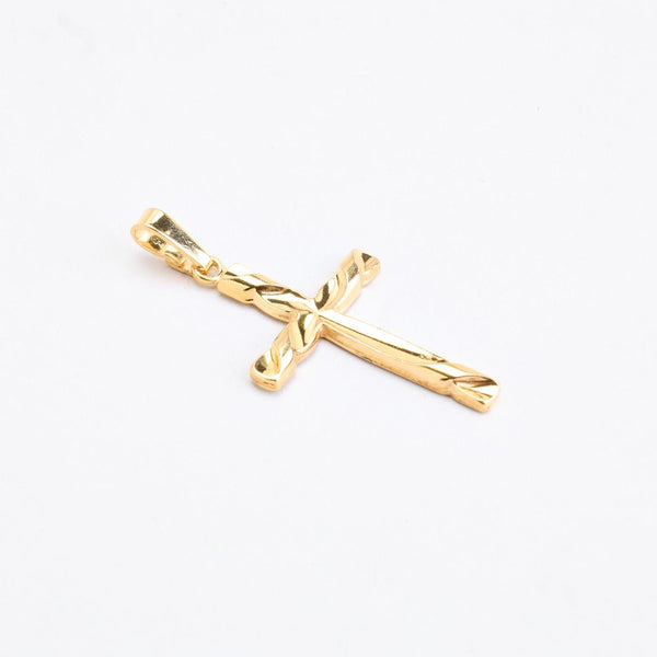 Mønstret Kors i 8K guld, 3.2 cm, 0.7 g