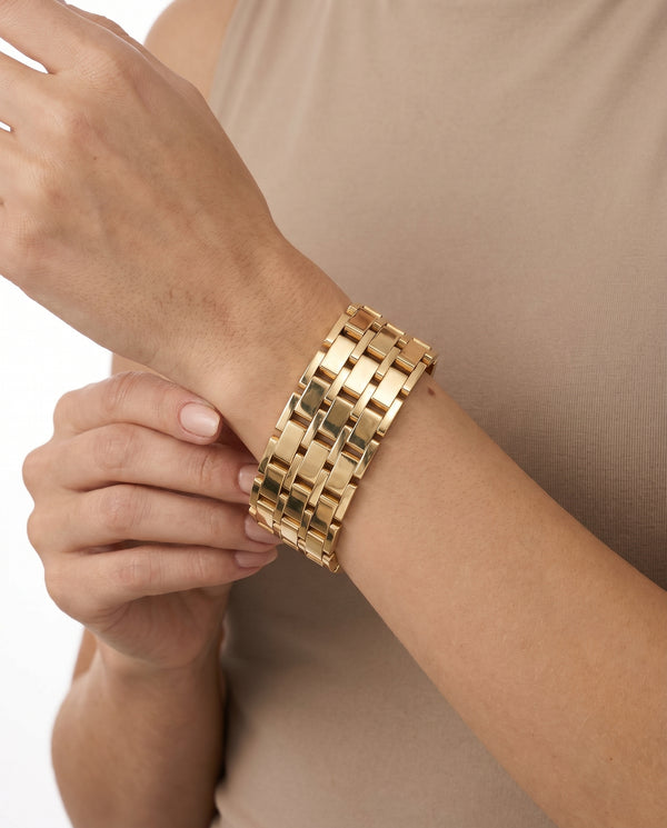 Blok Armbånd i 14K guld, 20 cm, 66.2 g