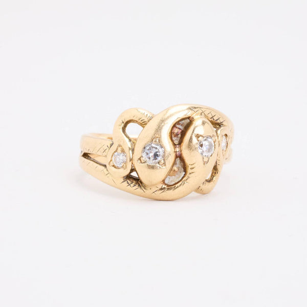 Slangering i 14K guld med en zirkonia, str. 60 - 61
