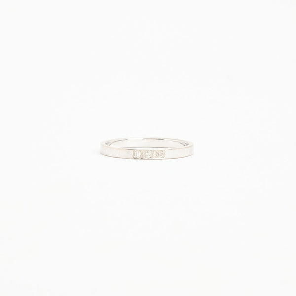 Alliancering i 14K hvidguld med diamanter (0,01 ct), str 53
