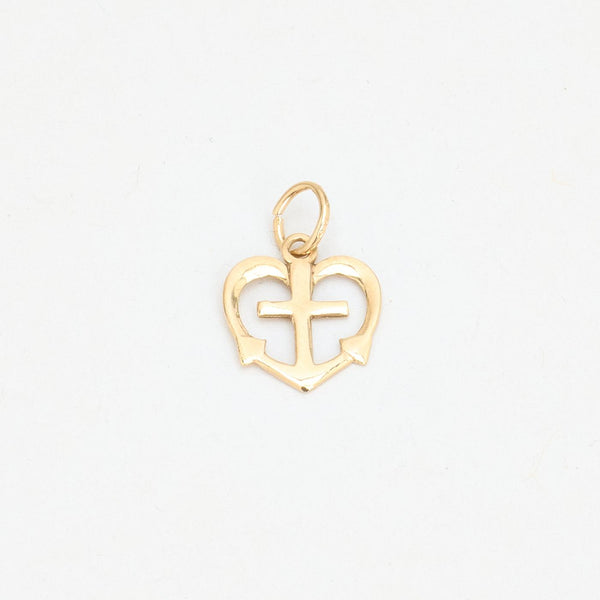 Tro, Håb & Kærlighed vedhæng i 8K guld, 1.5 cm, 0.3 g