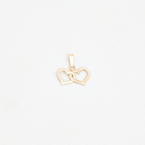 Dobbelt Hjerte vedhæng i 8K guld, 2 cm, 0.98 g