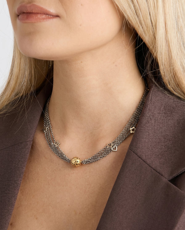 Ole Lynggaard sølv Collier med Lace perlelås i 18K guld, 40 cm