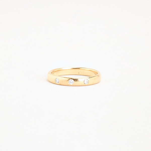 Klassisk Vielsesring i 14K guld med diamanter (0,07 ct), Str. 52