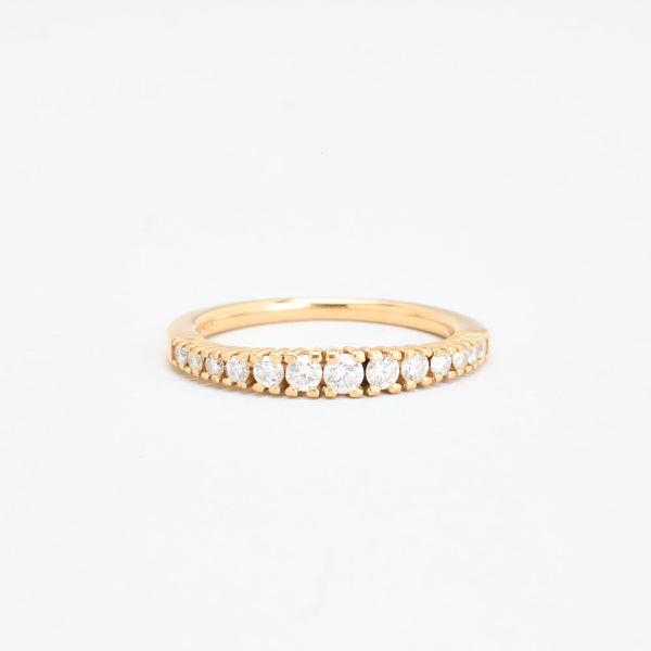 Alliancering i 14K guld med diamanter (0,50 ct), str 52