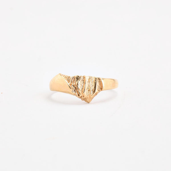 Organisk Statement ring i 14K guld, str. 53