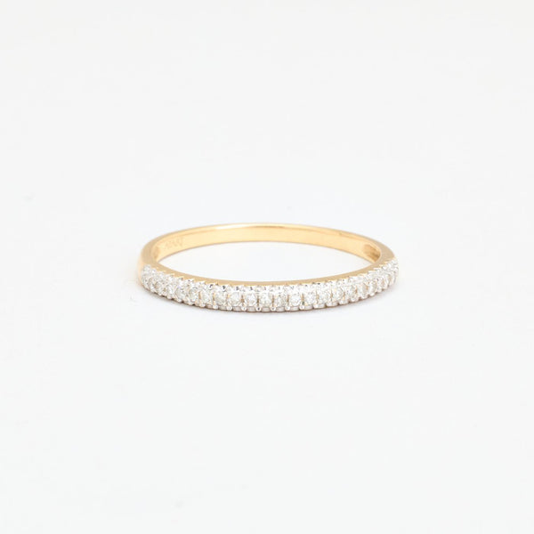 Alliancering i 14K guld og hvidguld med diamanter (0,06 ct), str 51