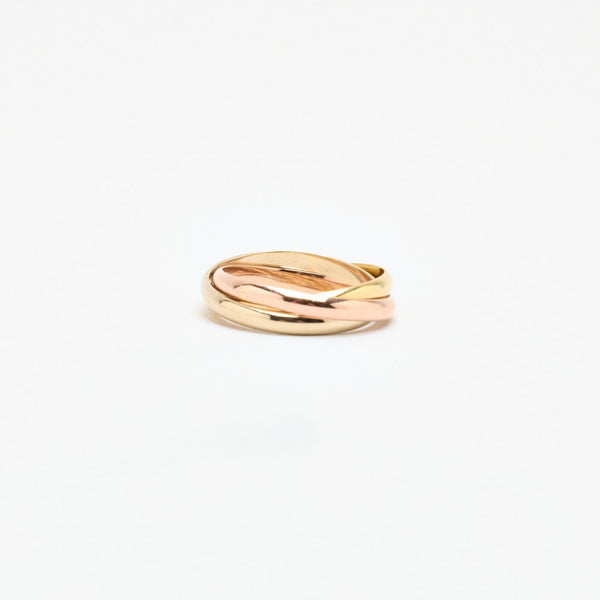 Tre i en ring i 18K guld, str. 57