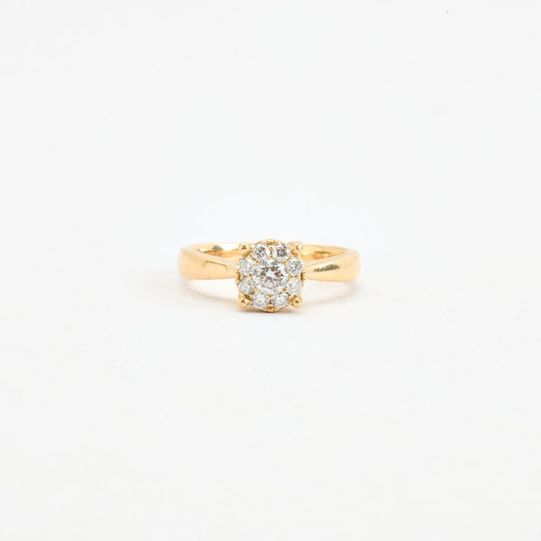 Illusion ring i 14K guld med diamanter (0,52 ct), str 53