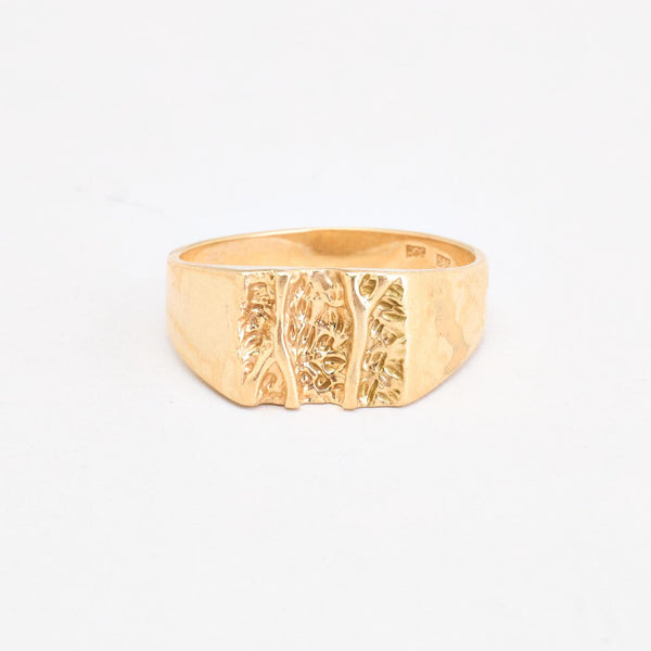 Organisk Signetring i 14K guld, str. 63