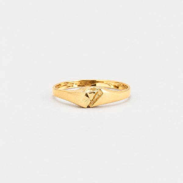 Organisk Signetring i 14K guld, str. 52