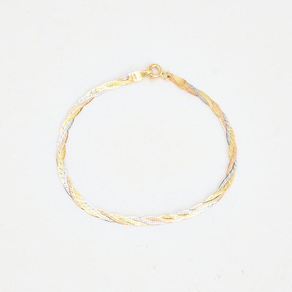 Snoede Singaporekæde Armbånd i 18K guld, 17 cm, 1.9 g
